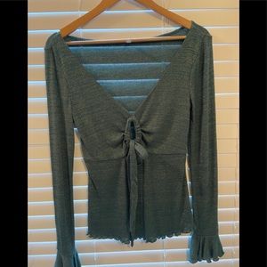 Long sleeve, green and gold.